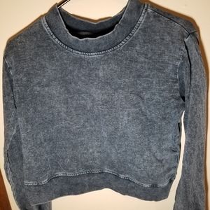 VanillaStar Cropped Dark Blue Long Sleeve Size S